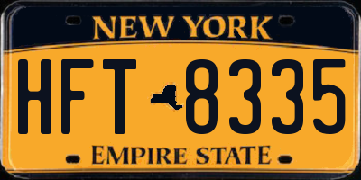 NY license plate HFT8335