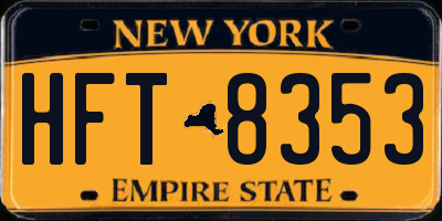 NY license plate HFT8353