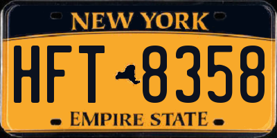 NY license plate HFT8358