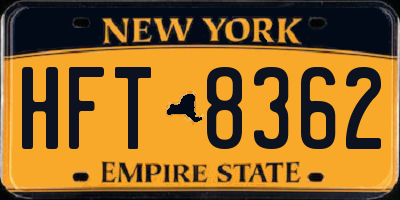 NY license plate HFT8362