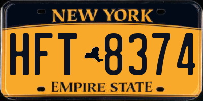 NY license plate HFT8374