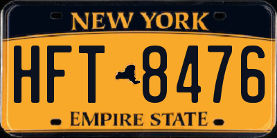 NY license plate HFT8476
