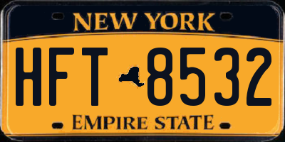 NY license plate HFT8532