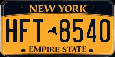 NY license plate HFT8540