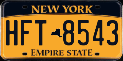 NY license plate HFT8543