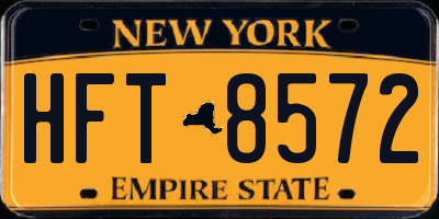 NY license plate HFT8572