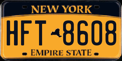 NY license plate HFT8608