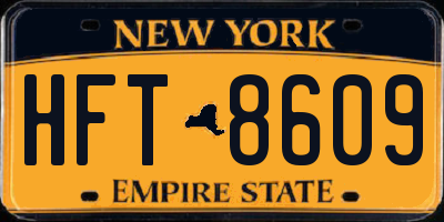 NY license plate HFT8609