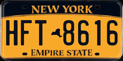 NY license plate HFT8616