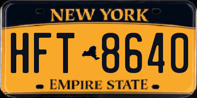 NY license plate HFT8640