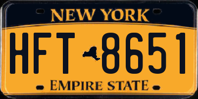NY license plate HFT8651