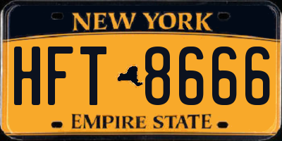 NY license plate HFT8666