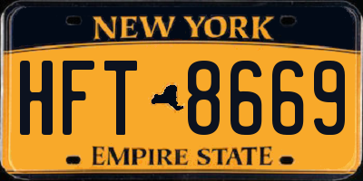 NY license plate HFT8669