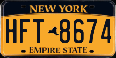 NY license plate HFT8674
