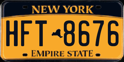 NY license plate HFT8676