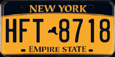 NY license plate HFT8718