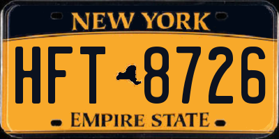 NY license plate HFT8726