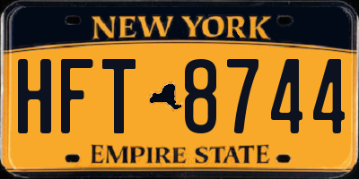 NY license plate HFT8744