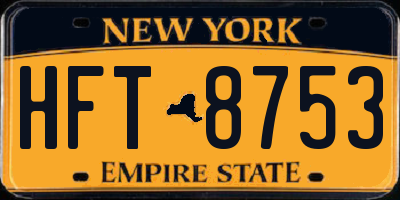 NY license plate HFT8753