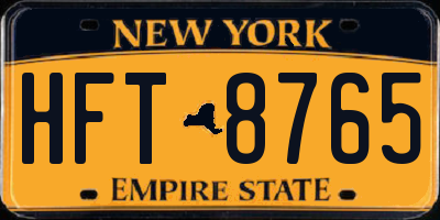 NY license plate HFT8765