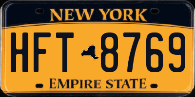 NY license plate HFT8769