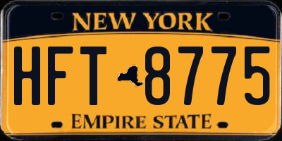 NY license plate HFT8775