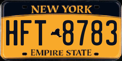 NY license plate HFT8783