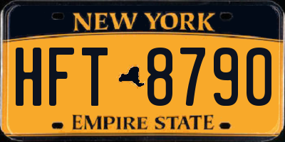 NY license plate HFT8790