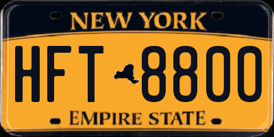 NY license plate HFT8800