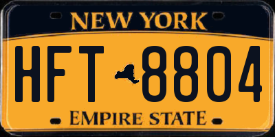 NY license plate HFT8804