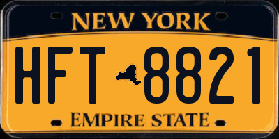 NY license plate HFT8821