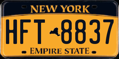 NY license plate HFT8837