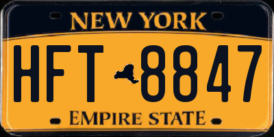 NY license plate HFT8847