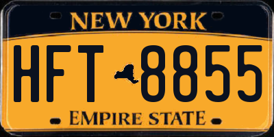 NY license plate HFT8855