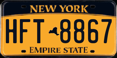 NY license plate HFT8867