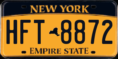NY license plate HFT8872