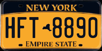 NY license plate HFT8890