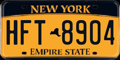 NY license plate HFT8904