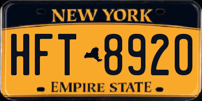 NY license plate HFT8920