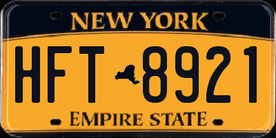 NY license plate HFT8921