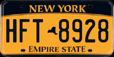 NY license plate HFT8928