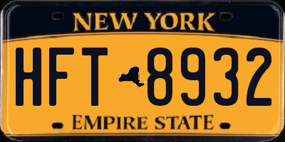 NY license plate HFT8932