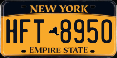 NY license plate HFT8950