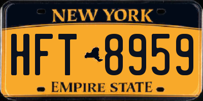 NY license plate HFT8959