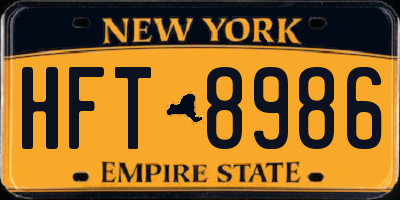 NY license plate HFT8986