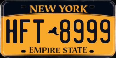 NY license plate HFT8999