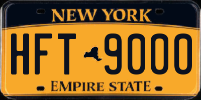 NY license plate HFT9000