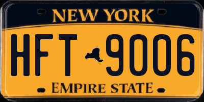 NY license plate HFT9006