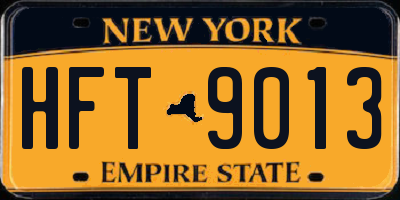NY license plate HFT9013