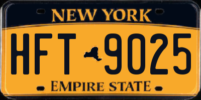 NY license plate HFT9025